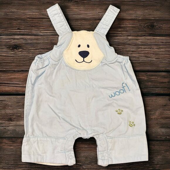 Wishes & Kisses Other - Adorable Blue Dog Face Romper